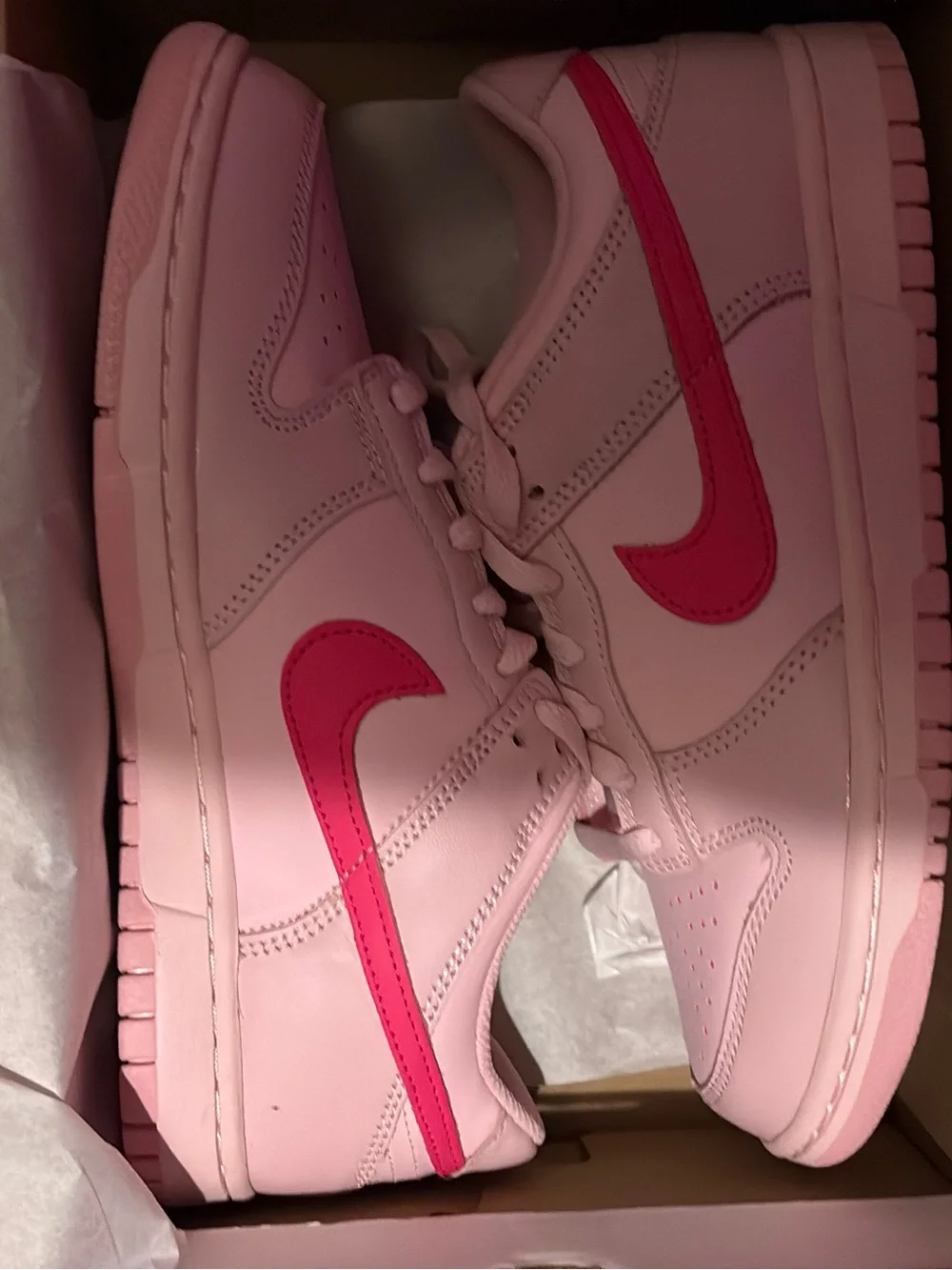 Nike Pink Low-Top Sneaker with Hot Pink Swoosh